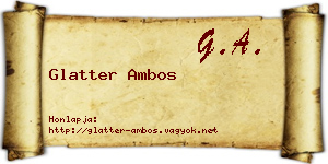 Glatter Ambos névjegykártya